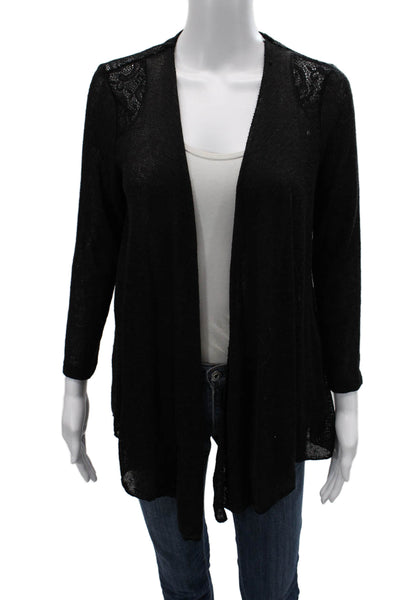 Pins and Needles Womens Cardigan 3/4 Sleeve Black Bohemian Size L