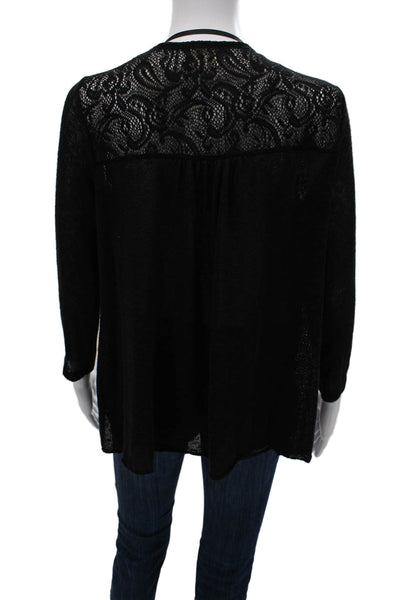 Pins and Needles Womens Cardigan 3/4 Sleeve Black Bohemian Size L