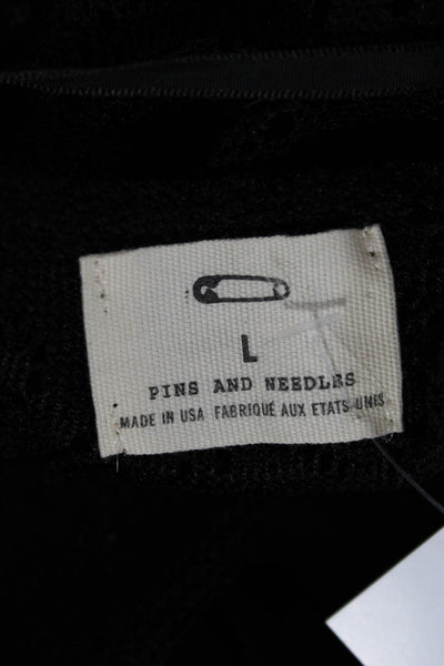 Pins and Needles Womens Cardigan 3/4 Sleeve Black Bohemian Size L
