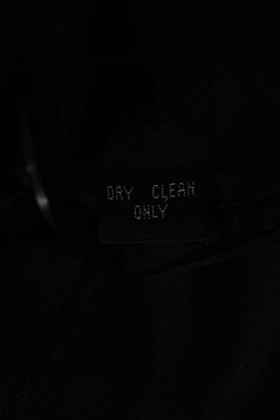 Linda Allard Ellen Tracy Womens Black Square Neck Long Sleeve Coat Size 16