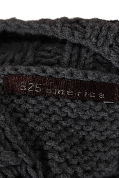 525 America Women Cardigan Sweater Gray V Neck Button Short Sleeve Size M