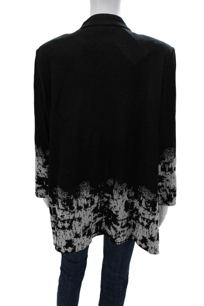 Misook Womens Black Coatigan Mock Neck Long Sleeve Acrylic Blend Size XL