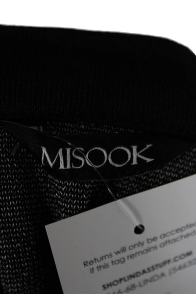 Misook Womens Black Coatigan Mock Neck Long Sleeve Acrylic Blend Size XL