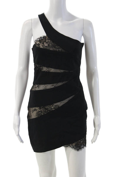 NBD Womens Bodycon Mini Dress Black Sleeveless Gothic Zip Size S