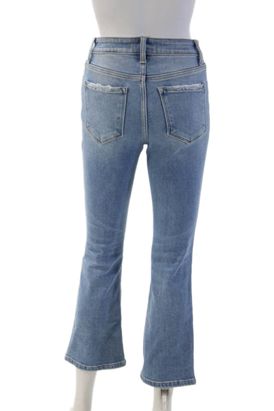 Flying Monkey Womens Bootcut Cropped Jeans Light Blue Mid Rise Size 24