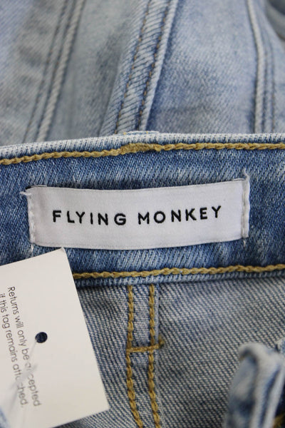 Flying Monkey Womens Bootcut Cropped Jeans Light Blue Mid Rise Size 24