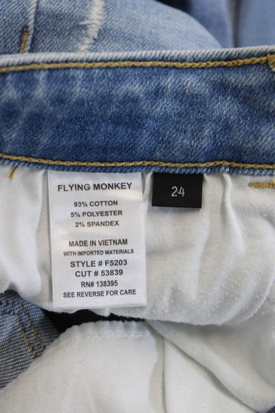 Flying Monkey Womens Bootcut Cropped Jeans Light Blue Mid Rise Size 24