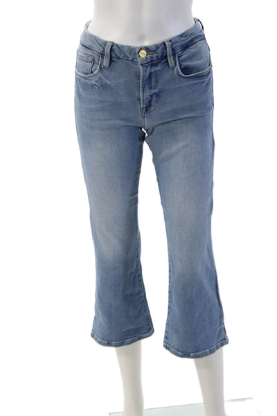 Frame Women Cropped Flared Light Blue Jeans Size 26
