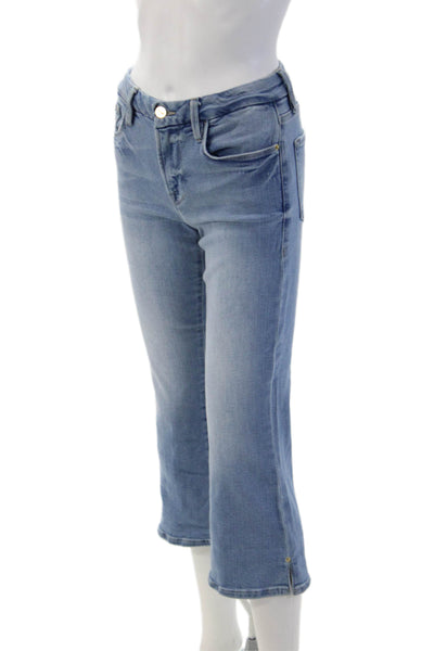 Frame Women Cropped Flared Light Blue Jeans Size 26