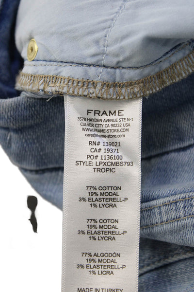 Frame Women Cropped Flared Light Blue Jeans Size 26