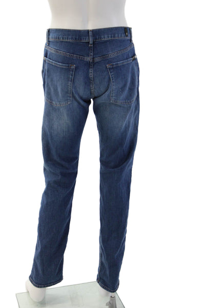 7 For All Mankind Mens Dark Blue Straight Jeans Size 32