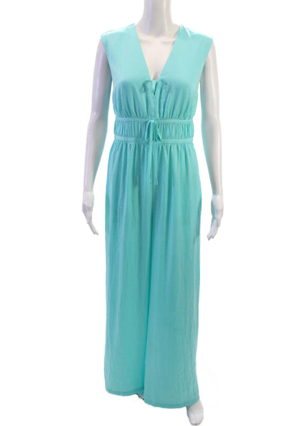 French Connection Women Jumpsuit Light Blue V Neck Sleeveless Size 8