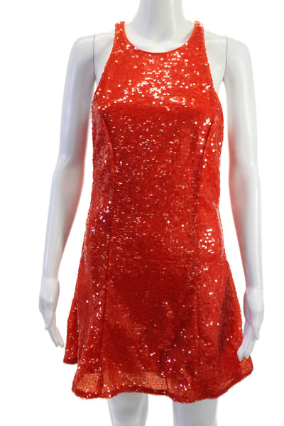 French Connection Womens A-Line Knee Length Red Sleeveless Dress Size 6