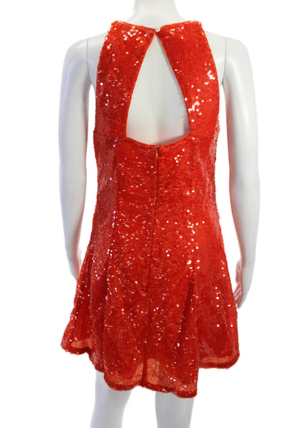 French Connection Womens A-Line Knee Length Red Sleeveless Dress Size 6