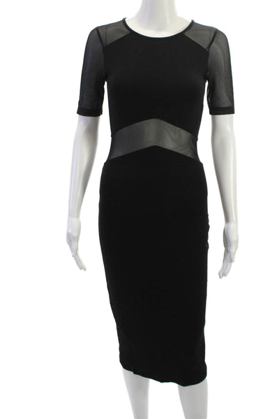 French Connection Womens Bodycon Pencil Dress Black Midi Size 4