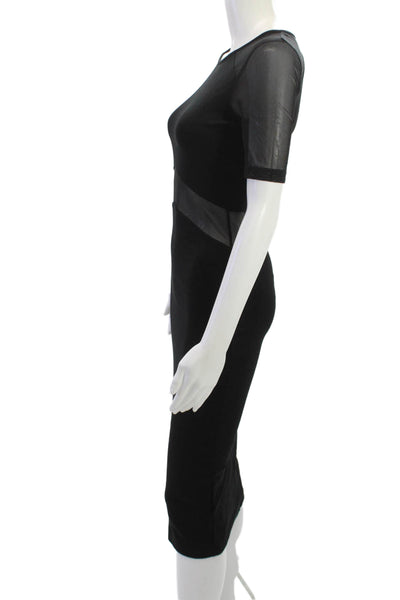 French Connection Womens Bodycon Pencil Dress Black Midi Size 4