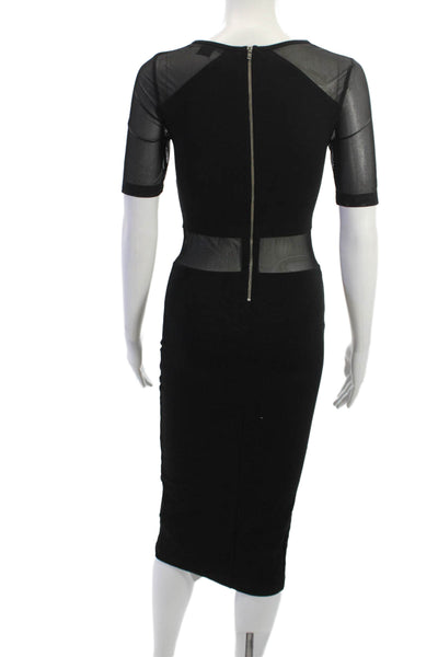 French Connection Womens Bodycon Pencil Dress Black Midi Size 4