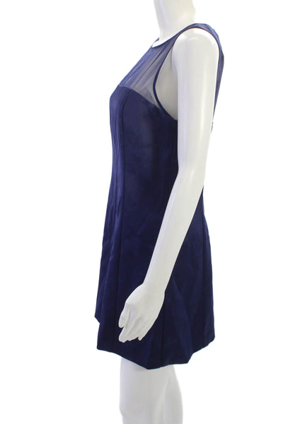 French Connection Women Dark Blue Shift Dress Sleeveless Round Neck Size 6