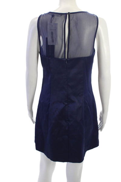 French Connection Women Dark Blue Shift Dress Sleeveless Round Neck Size 6