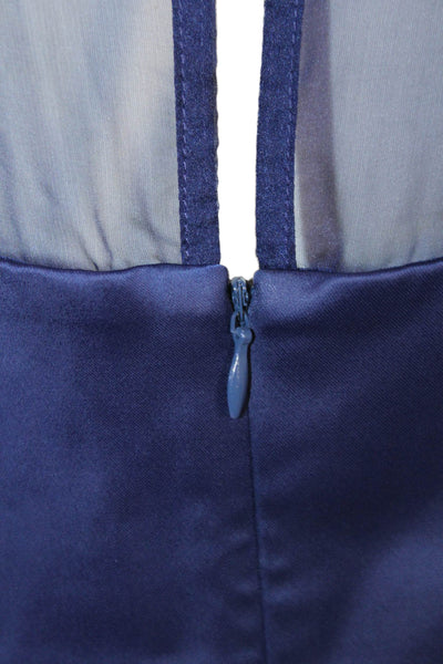 French Connection Women Dark Blue Shift Dress Sleeveless Round Neck Size 6