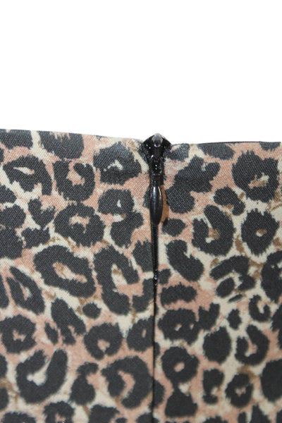 French Connection Womens Mini Slip Leopard Square Neck Beige Sleeveless Size 0