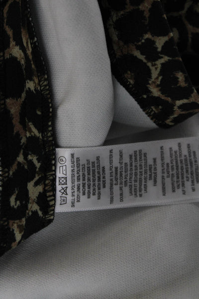 French Connection Womens Mini Slip Leopard Square Neck Beige Sleeveless Size 0