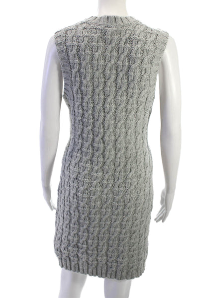 French Connection Womens Sweater Tank Dress Gray V Neck Sleeveless Size S