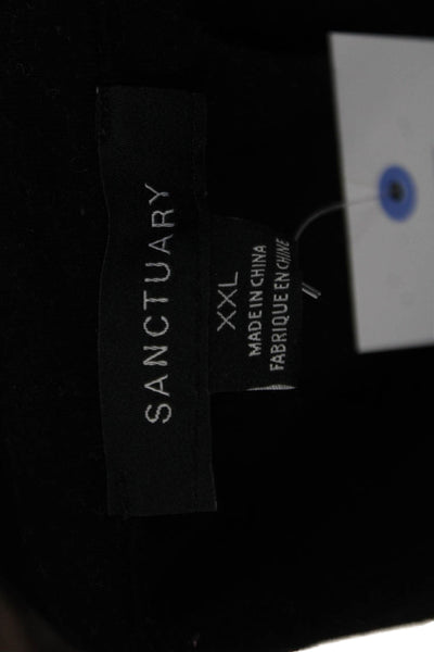 Sanctuary Women Black Cotton Collared Button-Up Long Sleeve Basic Size 2XL