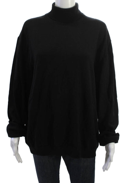 Saks Fifth Avenue Womens Black Merino Turtleneck Pullover Sweater Size XL