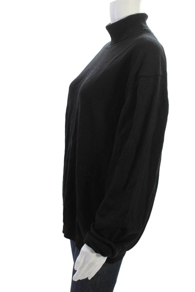 Saks Fifth Avenue Womens Black Merino Turtleneck Pullover Sweater Size XL