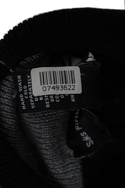 Saks Fifth Avenue Mens Pullover Merino Mock Neck Zip Sweater Black Size 2XL
