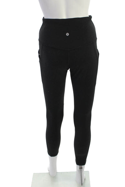 Lululemon Women Ankle Leggings Black Nylon Blend Sz 8
