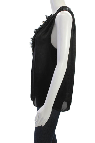 L'Agence Womens Black V-Neck Sleeveless Blouse Size 1