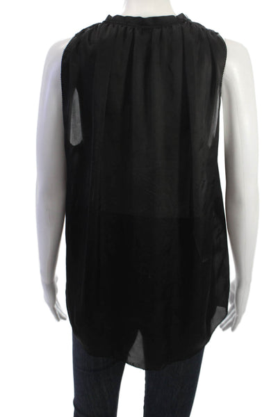L'Agence Womens Black V-Neck Sleeveless Blouse Size 1