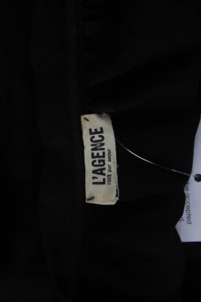 L'Agence Womens Black V-Neck Sleeveless Blouse Size 1