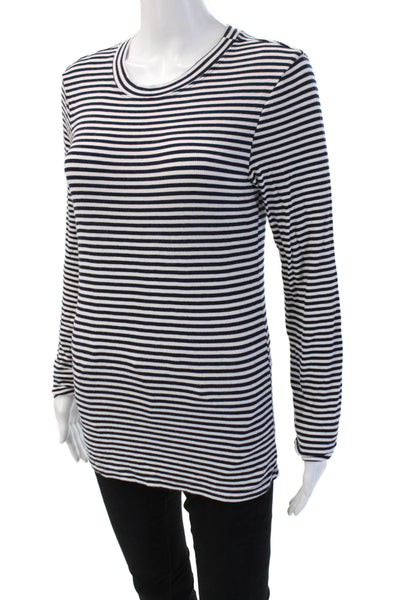 Splits59 Womens Basic Striped Black Modal Crew Neck Long Sleeve T-Shirt Size L