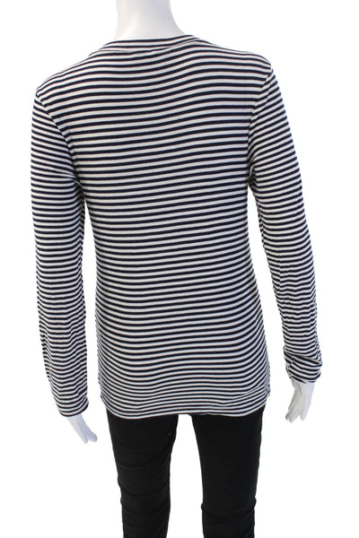 Splits59 Womens Basic Striped Black Modal Crew Neck Long Sleeve T-Shirt Size L