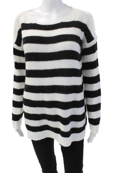 BB Dakota Womens Black Striped Pullover Sweater Long Sleeve Size S