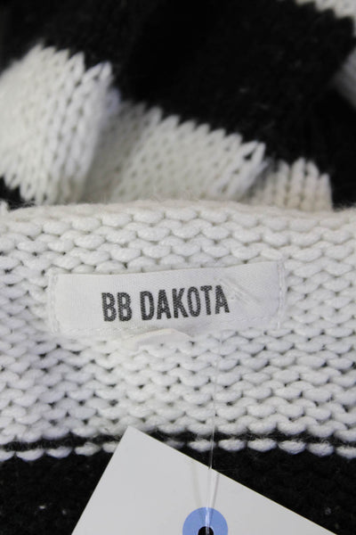 BB Dakota Womens Black Striped Pullover Sweater Long Sleeve Size S