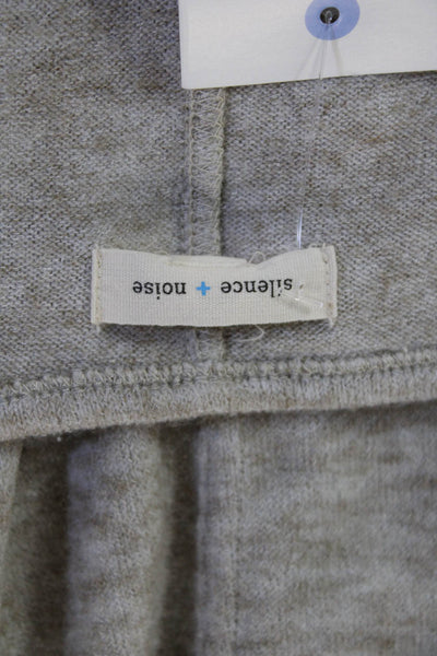 Silence And Noise Women Pullover Beige Long Sleeve Round Neck Size XS