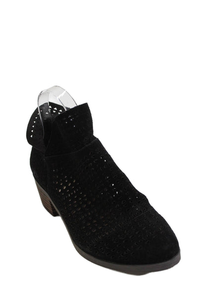 Crown Vintage Women's Round Toe Suede Mesh Ankle Boots Black Size 6