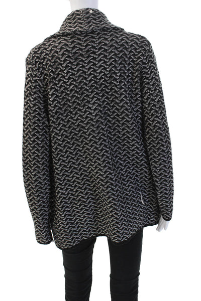 Joie Women Bohemian Herringbone Wool Yak Coatigan Long Sleeve Black Size S
