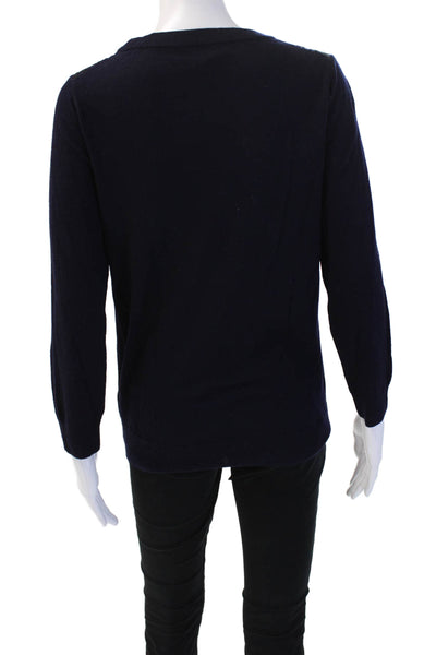 J Crew Womens Dark Blue 100% Merino Wool Pullover Sweater Size M