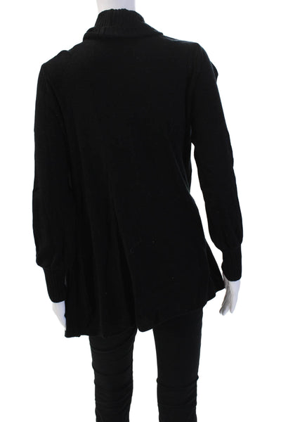 Banana Republic Womens Cardigan Black Mock Neck Long Sleeve Wool Viscose Size S