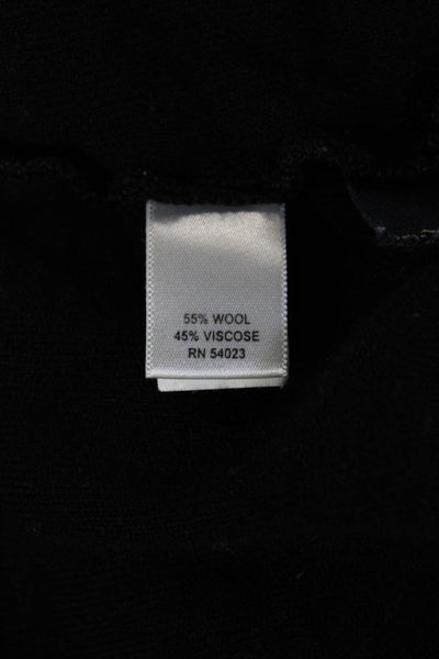 Banana Republic Womens Cardigan Black Mock Neck Long Sleeve Wool Viscose Size S