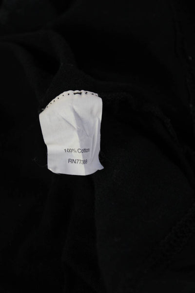 J Crew Womens Basic Tunic T Shirt Black V Neck Long Sleeve Cotton Size M