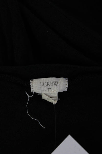 J Crew Womens Basic Tunic T Shirt Black V Neck Long Sleeve Cotton Size M