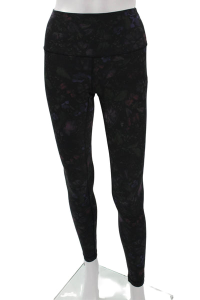 Lululemon Women Black Floral Ankle Leggings Size 4