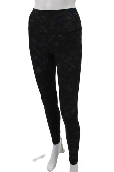 Lululemon Women Black Floral Ankle Leggings Size 4