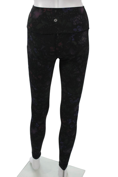 Lululemon Women Black Floral Ankle Leggings Size 4